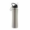 Smith & Nobel Double Wall Stainless Steel Straw Bottle Silver 500mL -Deals Cutlery Store BP627391 nc