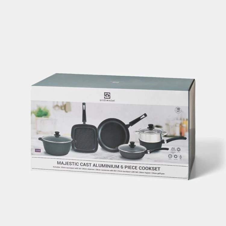 Smith & Nobel Majestic Cast Aluminium 6-Piece Cookset 4 Smith & Nobel Majestic Cast Aluminium 6-Piece Cookset - Image 2