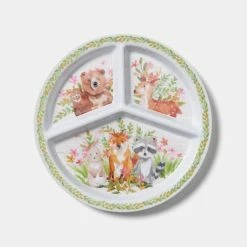 Soren Woodlands Kids Melamine Section Plate