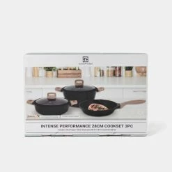 Smith & Nobel Intense Performance 3 Piece Cookset 28 Cm -Deals Cutlery Store BP640691 nc