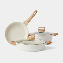 Smith & Nobel White Granite Plus 3 Piece Cookset