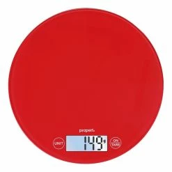 Propert 5 Kg Glass Kitchen Scale Red