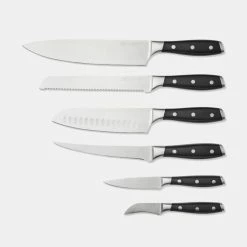 Smith & Nobel Black Gourmet 7 Piece Knife Block