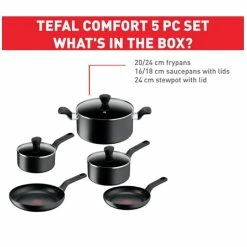 Tefal Comfort 5-Piece Hard Anodised Cookset 8 Tefal Comfort 5-Piece Hard Anodised Cookset -Deals Cutlery Store BP643699 nc 3