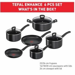 Tefal Enhance Induction Non-Stick 6 Piece Cook Set