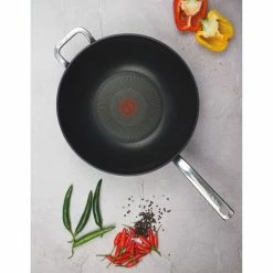 Tefal Premium Specialty Hard Anodised Induction Wok With Lid 32 Cm -Deals Cutlery Store BP643703 nc 2