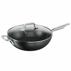 Tefal Premium Specialty Hard Anodised Induction Wok With Lid 32 Cm -Deals Cutlery Store BP643703 nc