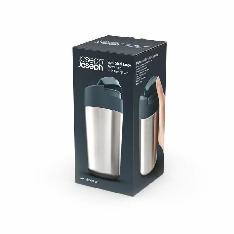 Joseph Joseph Joseph & Joseph Sipp Steel 454ml Travel Mug 3 Joseph Joseph Joseph & Joseph Sipp Steel 454ml Travel Mug