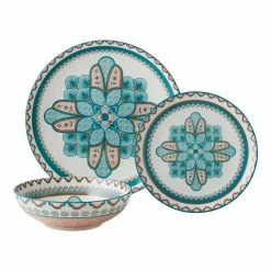 Casa Domani Pelagie Dinner Set 12 Piece Teal/Terracotta -Deals Cutlery Store BP648036 nc