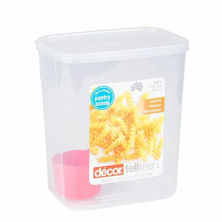 Decor Décor Tellfresh Plastic Tall Oblong Food Storage Container 3L 3 Decor Décor Tellfresh Plastic Tall Oblong Food Storage Container 3L