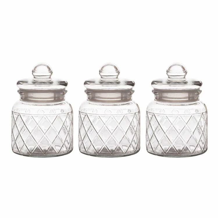 Casa Domani Trellis Storage Jars Set Of 3 Gift Boxed 650mL 3 Casa Domani Trellis Storage Jars Set Of 3 Gift Boxed 650mL