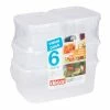 Decor Décor Tellfresh Plastic Oblong Food Storage Container Set 6 Pack