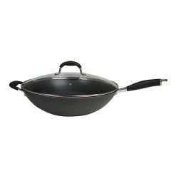 Smith & Nobel Professional Hard Anodised Jumbo Wok 36cm