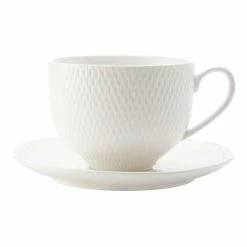 Maxwell & Williams White Basics Diamonds Tea Cup And Saucer 220mL