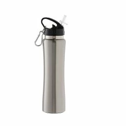 Smith & Nobel 500mL Double Wall Straw Bottle - Silver