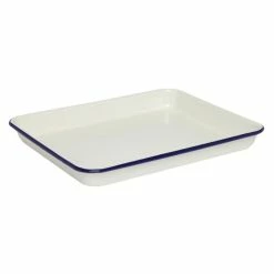 Wiltshire Enamel Bake Tray 800mL / 26.5cm Blue Rim