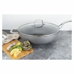 Swiss Diamond Hard Anodised Wok 28cm