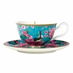 Maxwell & Williams T+C Silk Road Foot Cup + Saucer 200mL Aqua