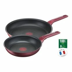 Tefal Daily Chef Red Induction Non-Stick Twin Pack Frypans 22/28cm