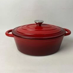 Smith & Nobel Traditions 3L Cast Iron Oval Casserole Red