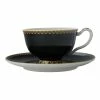 Maxwell & Williams Teas & C's Classic Footed Cup & Saucer 200mL Black Gift Boxed