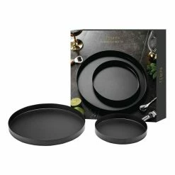 Tempa Aurora Matte Black Serving Tray 2 Pack
