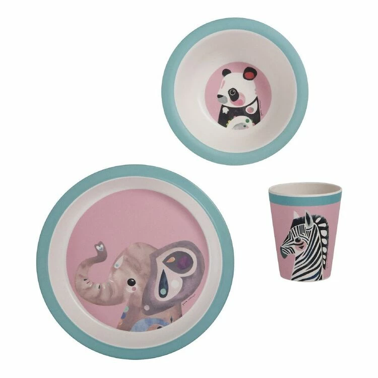 Maxwell & Williams Pete Cromer Wildlife Children's Bamboo Elephant 3pc Dinner Set Gift Boxed 3 Maxwell & Williams Pete Cromer Wildlife Children's Bamboo Elephant 3pc Dinner Set Gift Boxed