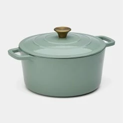 Smith & Nobel Luxe Cast Iron Casserole Light Green 5L