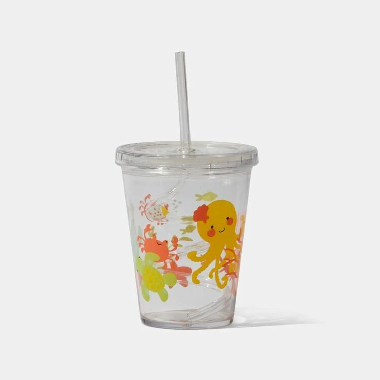 Soren Sea Life Kids Acrylic Straw Sip Cup 3 Soren Sea Life Kids Acrylic Straw Sip Cup